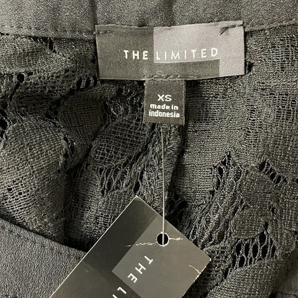 The Limited NWT Black Sheer Floral Lace Sleeveless Button Down Shirt - Picture 5 of 9